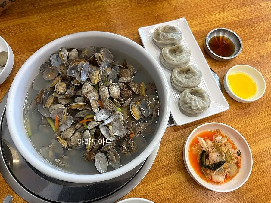 선바위메밀장터 메밀바지락칼국수 메뉴판