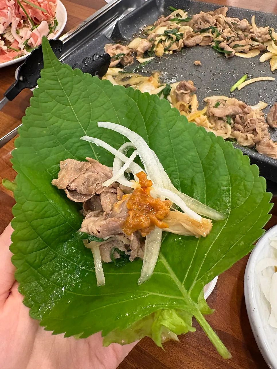 다 익은 간장 오리불고기 클로즈업