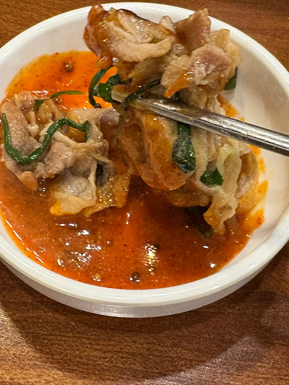 상추 깻잎에 싼 오리불고기 쌈
