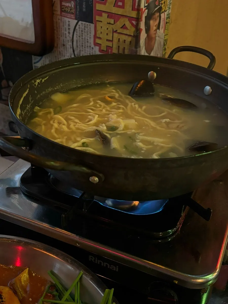 Seafood kalguksu packed with seafood