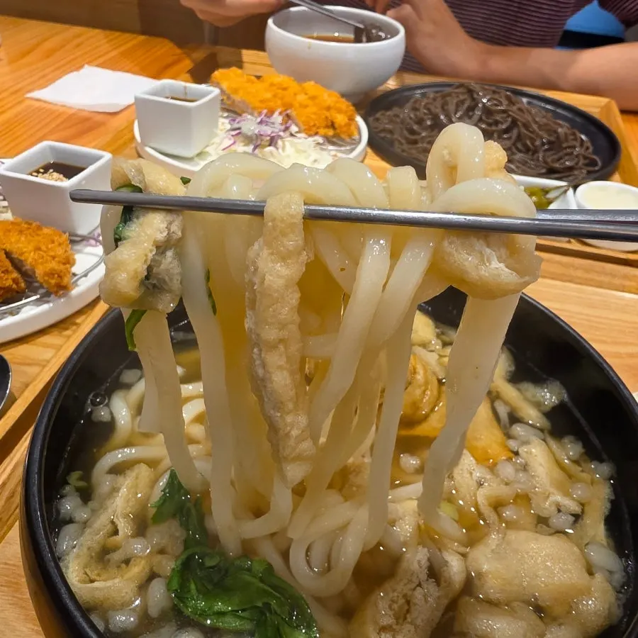 서로 다른 면요리 식사 사진