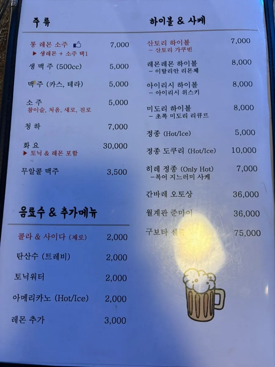 Pocha Dubai's food menu board