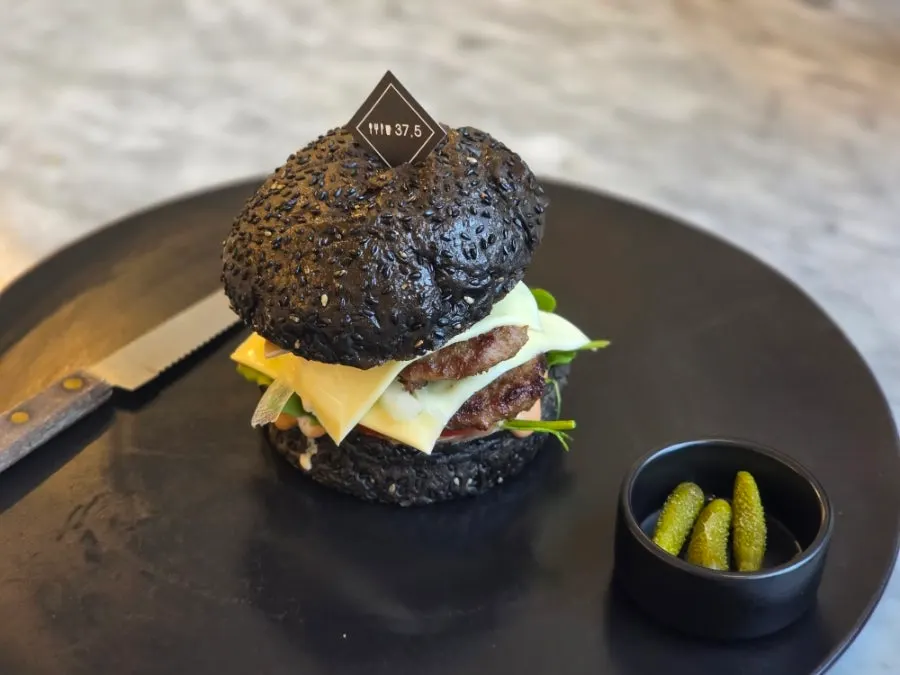 Plating on a big black plate