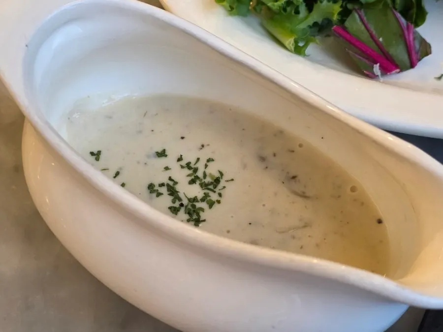 Cream sauce served on the side