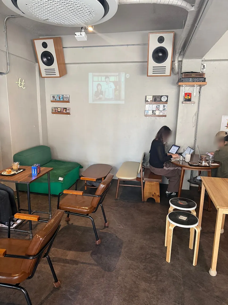 Mudeungdowon seating with a view of the LP shelf