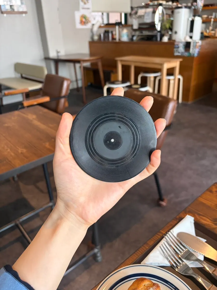 LP-record-shaped coffee coaster
