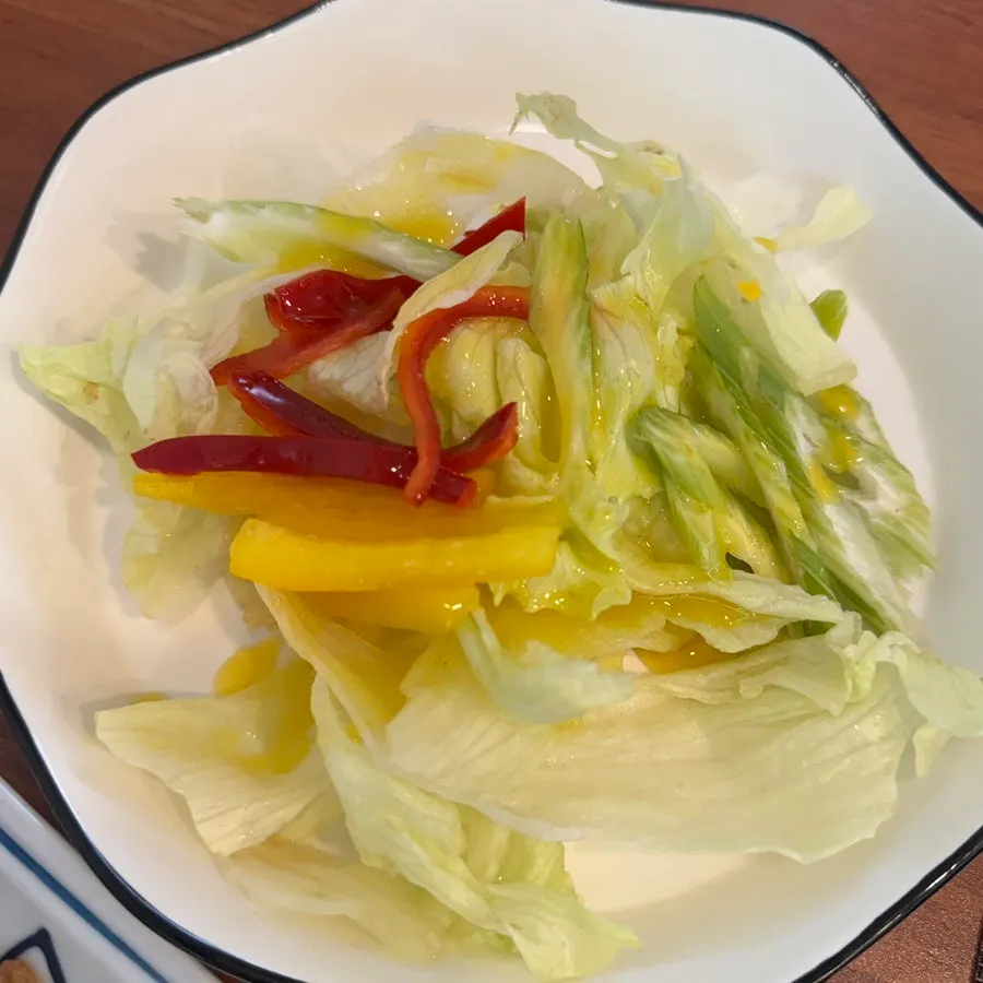 Seasonal salad with yuzu mustard dressing