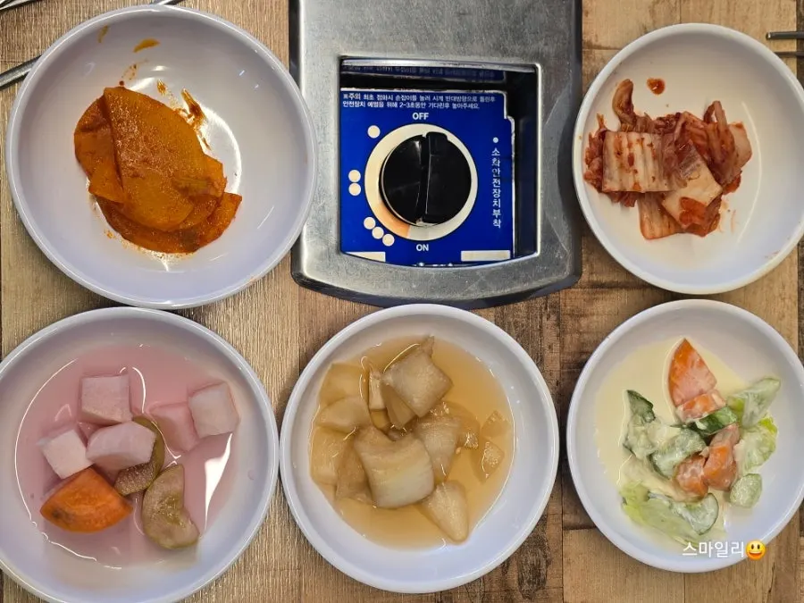 Side dishes plated at the table