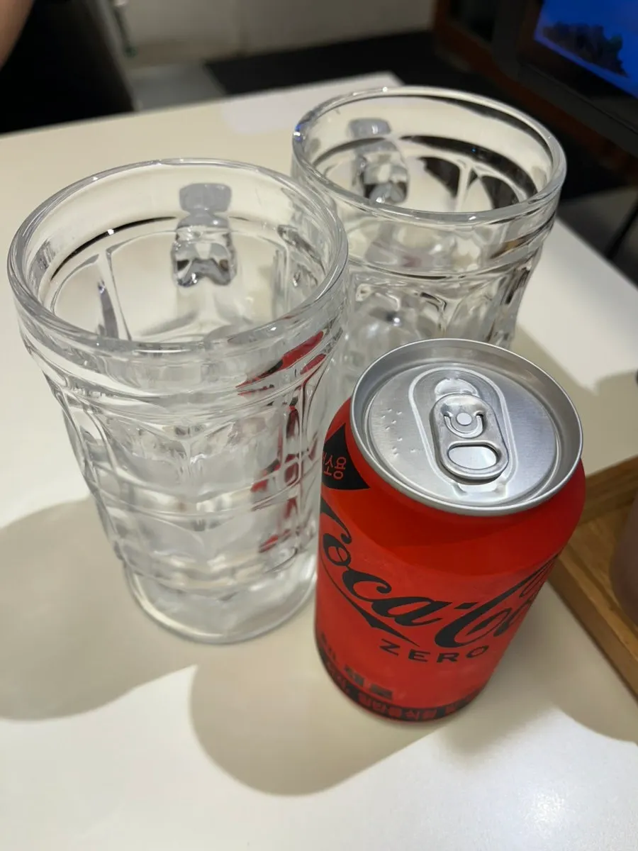 제로콜라와 얼음컵 주문