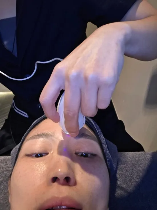 Face care in progress during treatment