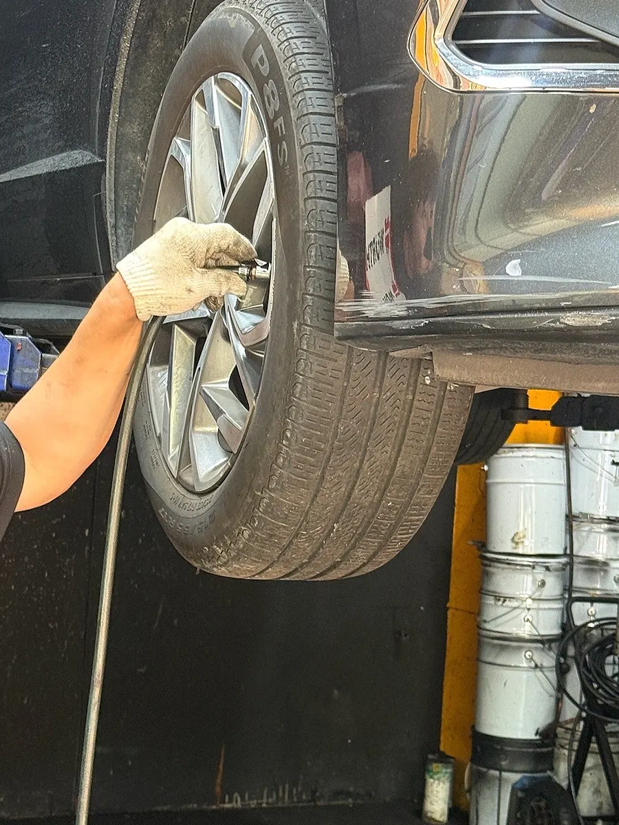 Tire repair and pressure check after nail removal