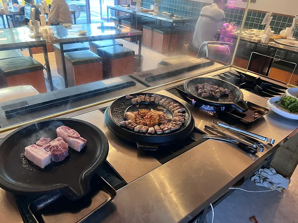 Safe grilling area where staff cook the meat