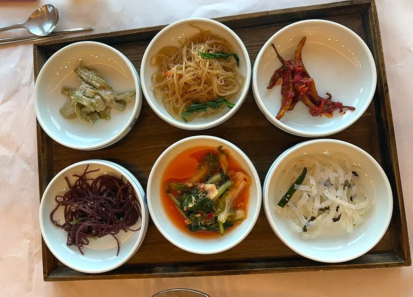 Banchan spread fitting a full Korean table setting