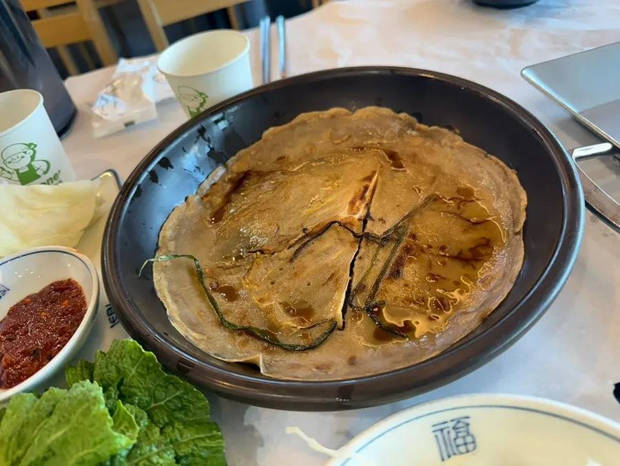 Napa cabbage buckwheat pancake side dish