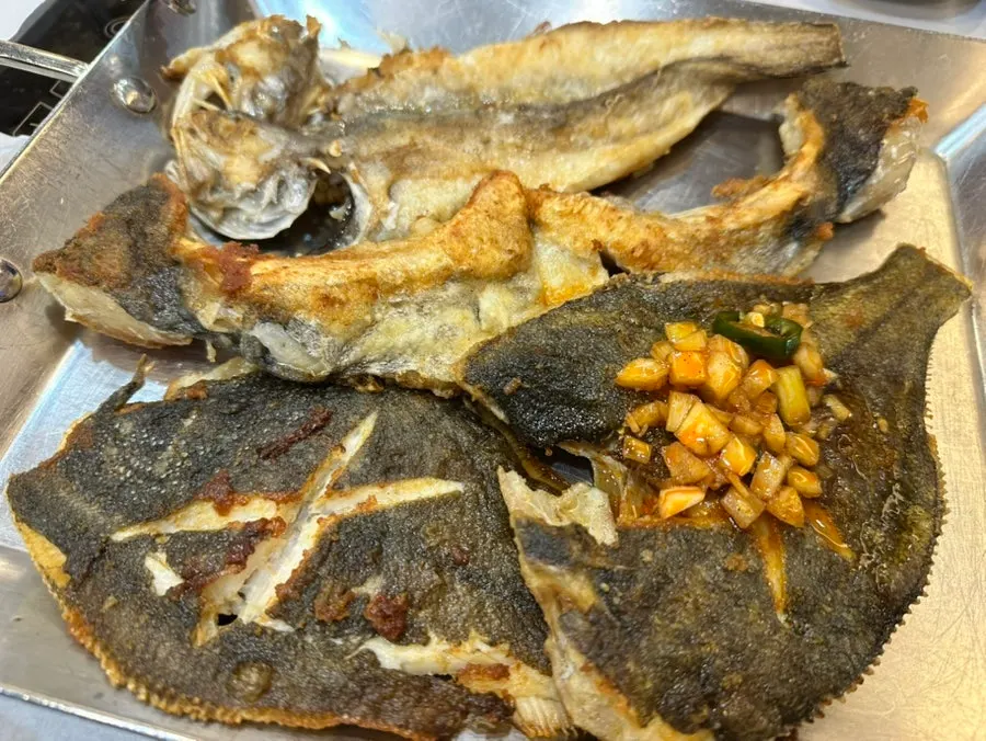 Close-up of the cabbage buckwheat pancake