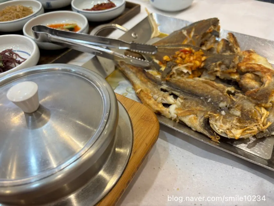 Main grilled fish served golden brown
