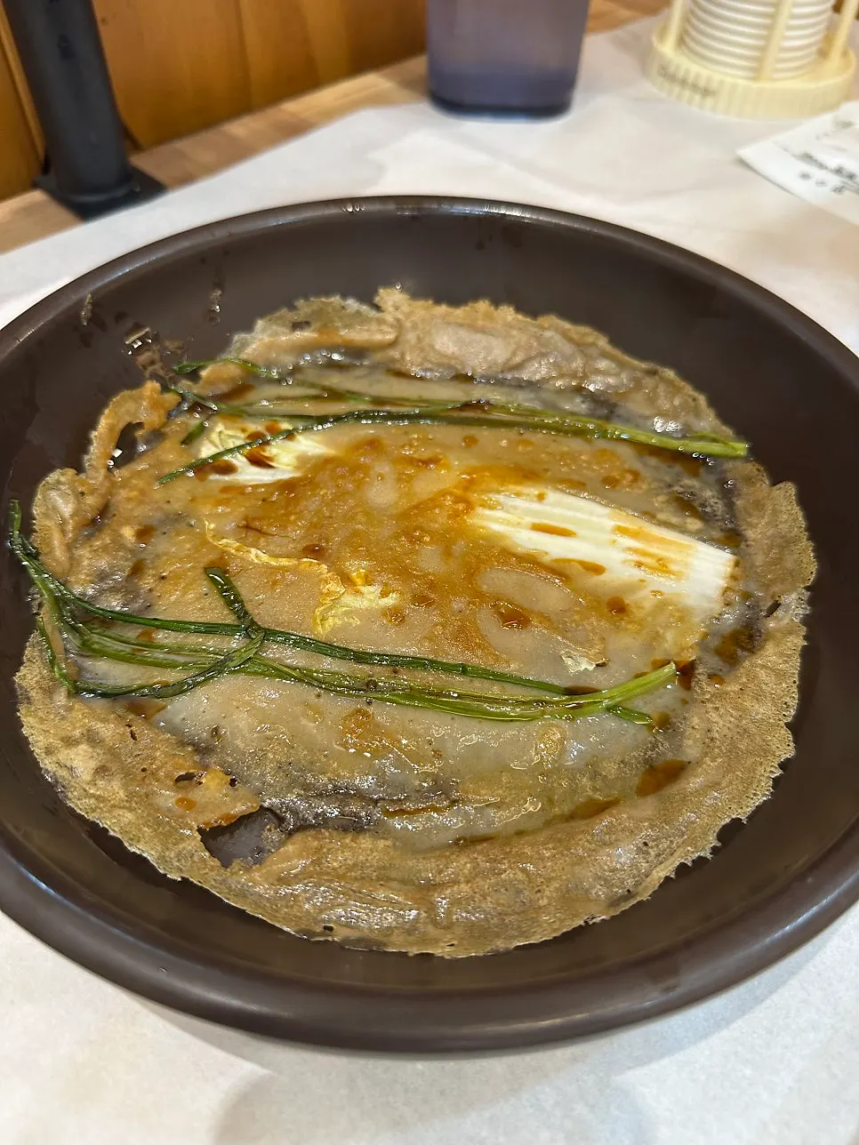A plate of the buckwheat cabbage pancake side dish