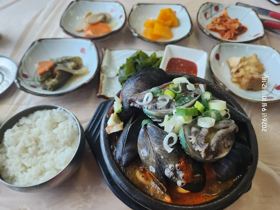 Neatly arranged side dishes