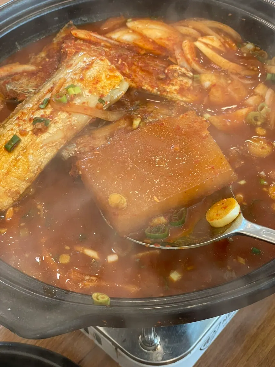 성게미역국 누룽지 조합 사진