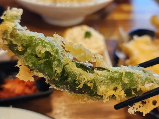 Shrimp tempura from the assorted platter