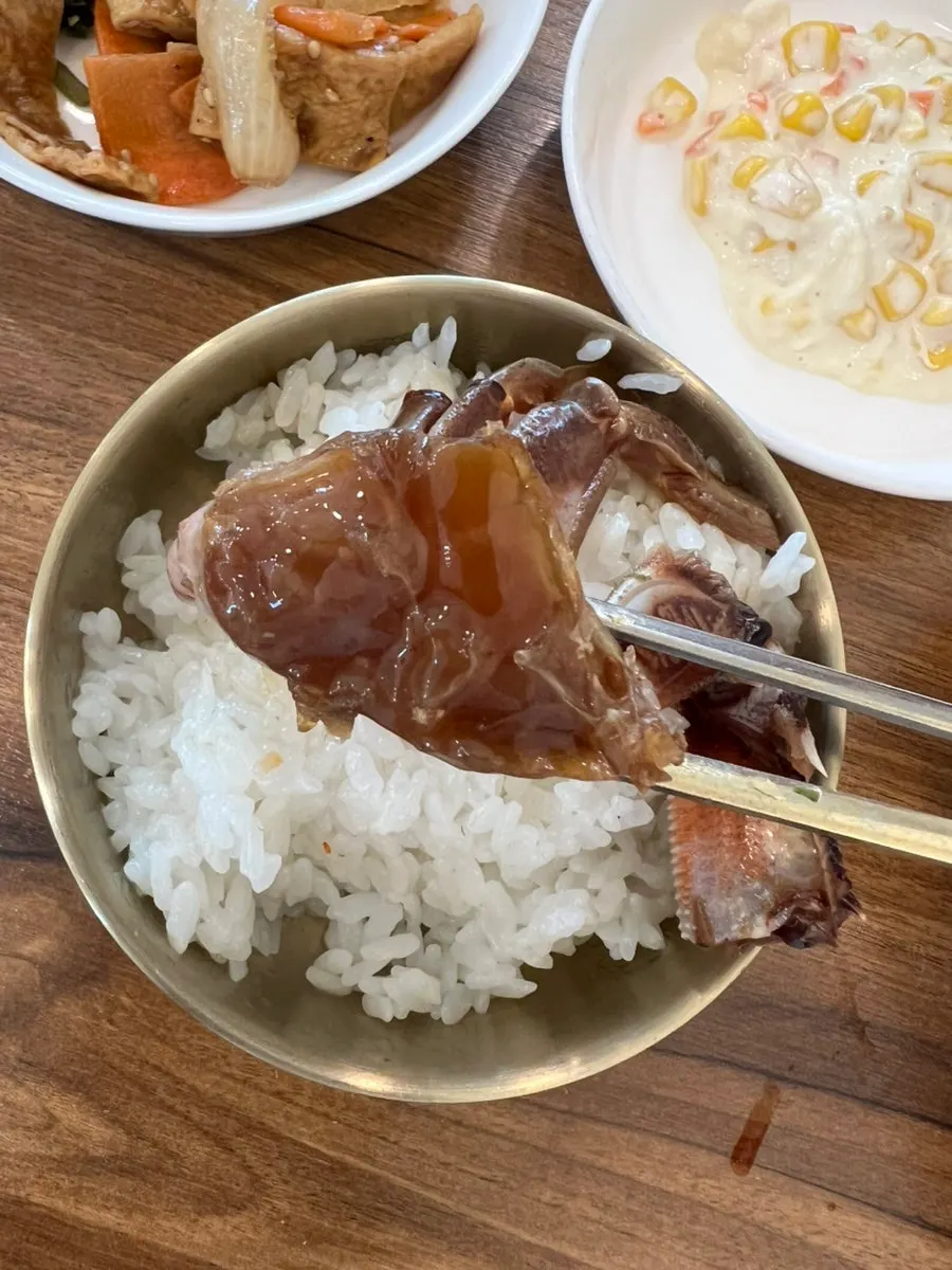 Picking crab meat out of the shell