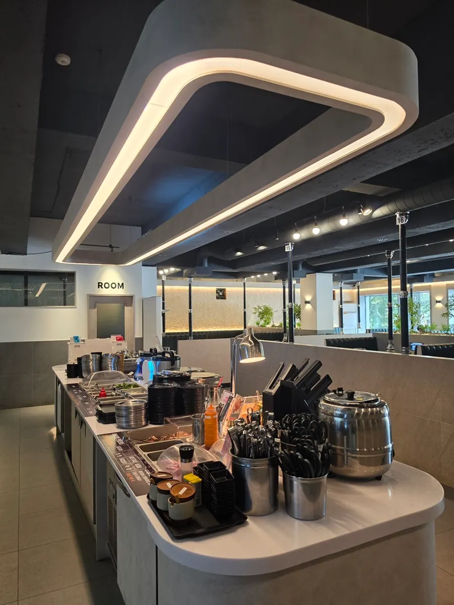 Upscale and fresh restaurant interior