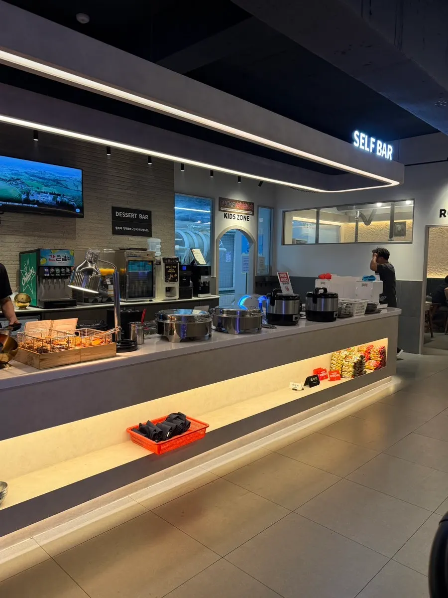 Restaurant interior with customers