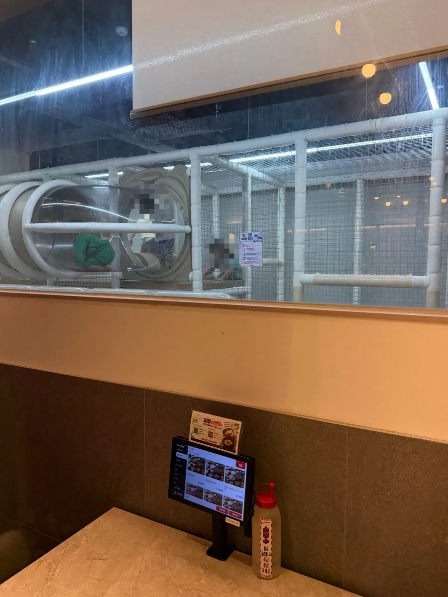 Self-serve bar near the entrance