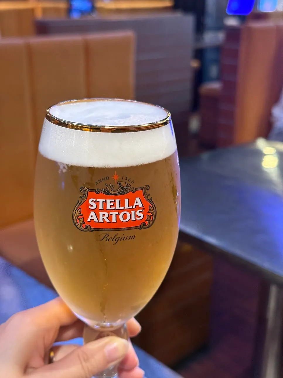 Draft beer sold at the bar