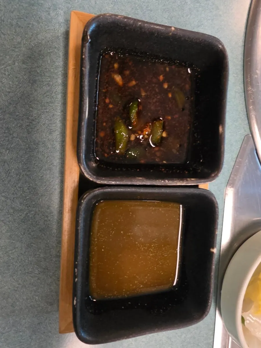 Sauces and banchan at Seongsu AGU