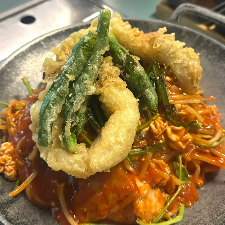The fried tripe agu-jjim served first