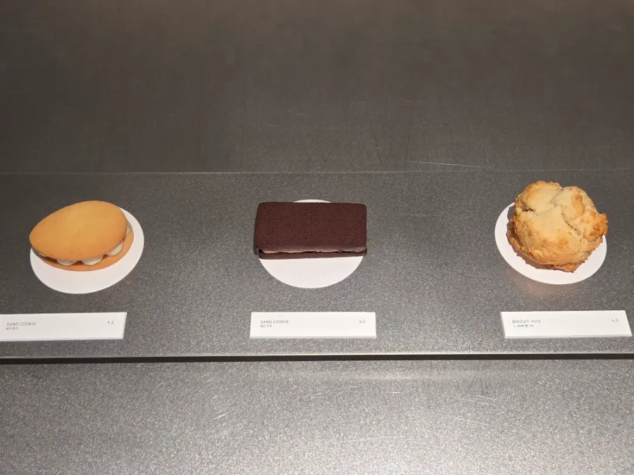 Dessert display with sand cookies and biscuits