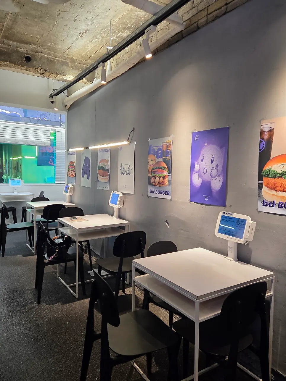 Full view of the second-floor interior at bd Burger Seongsu