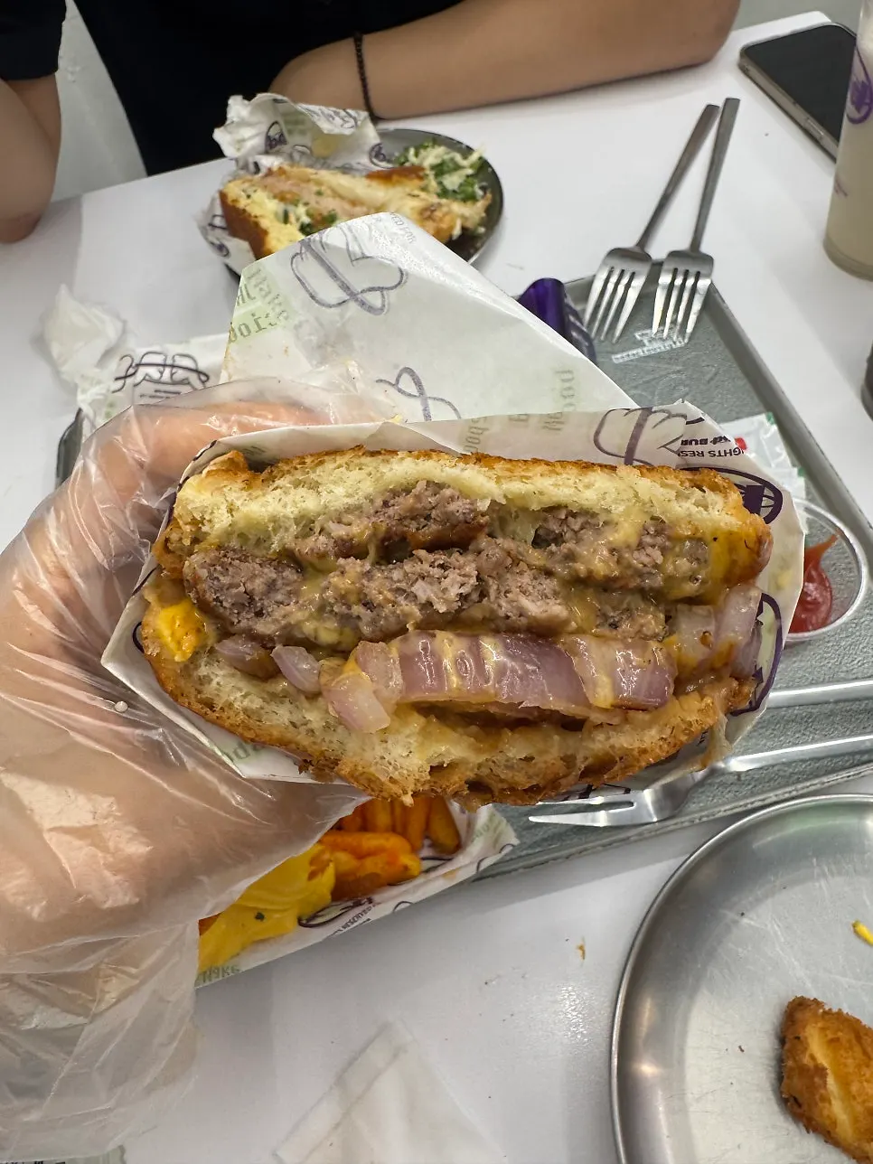 bd Burger Double Cheese Burger with melty cheese