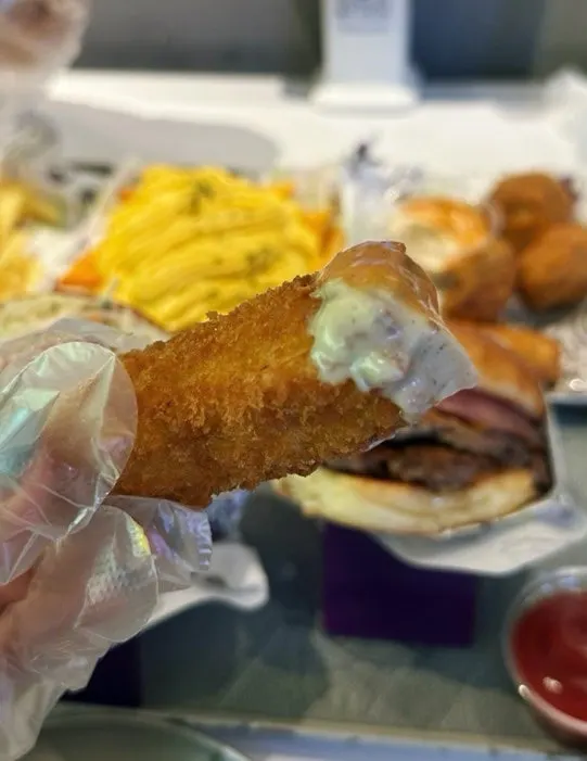 Juicy patty in the Double Cheese Burger