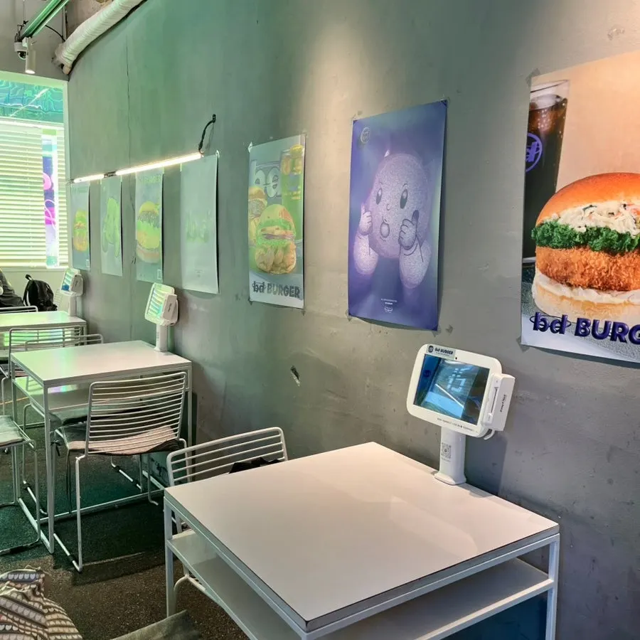 The 2nd-floor interior of bd Burger Seongsu with Seongdong-dong vibes