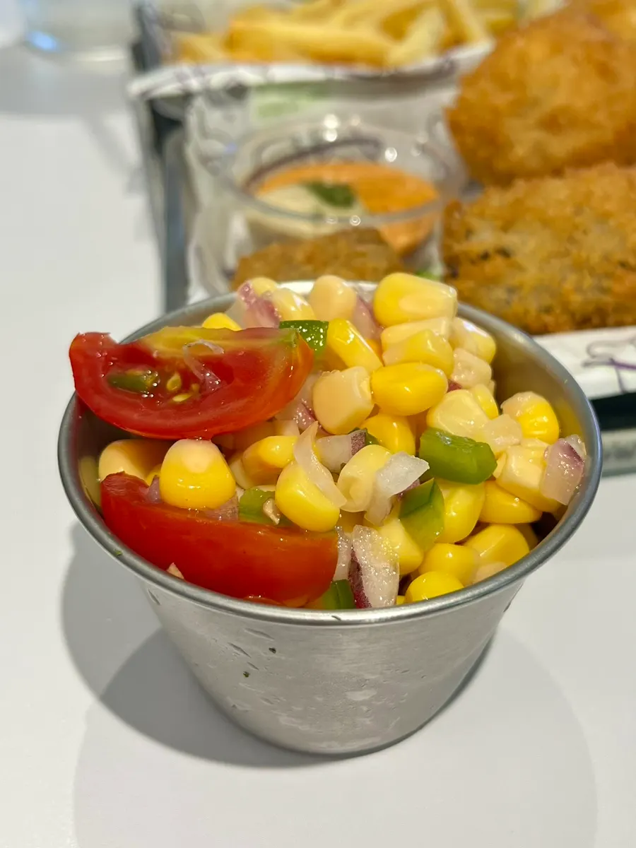 bd Corn Salad with a tangy sauce
