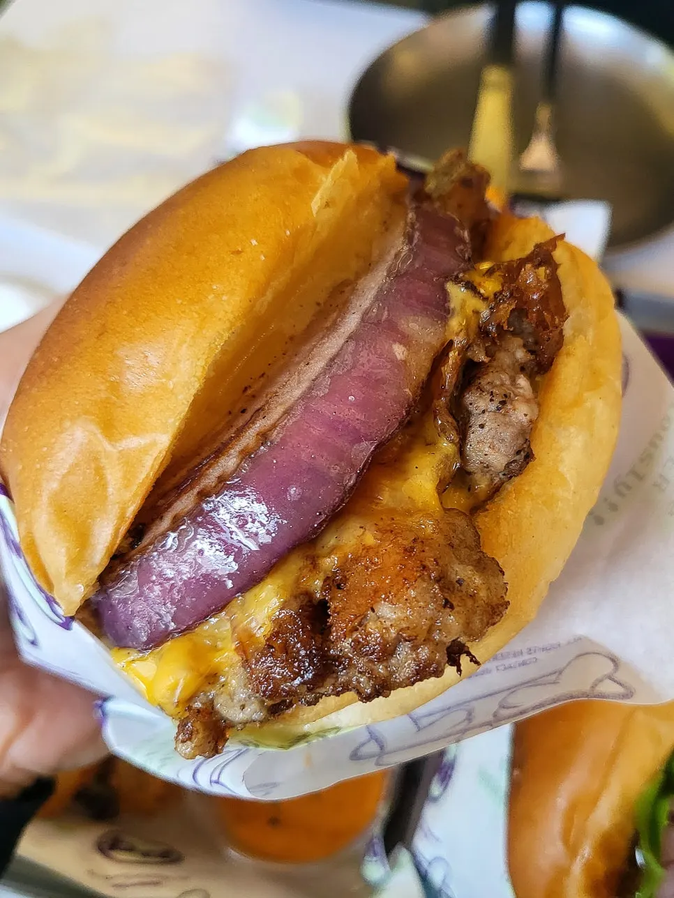 Double cheeseburger and patties