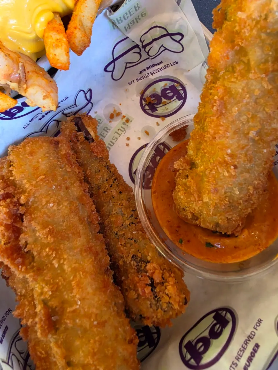Fried eggplant with sriracha sauce