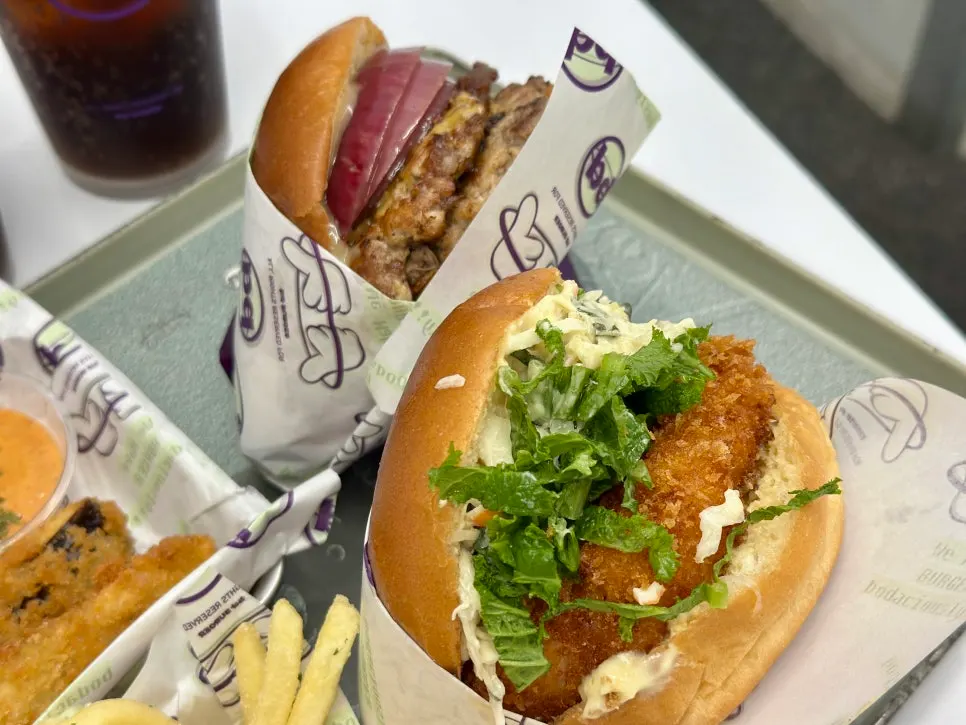 Freshly made burger sets