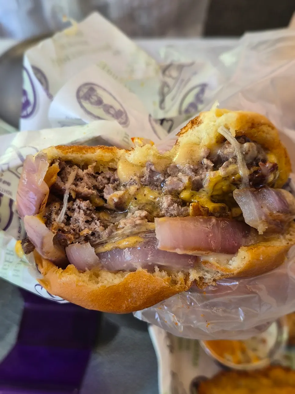 Burger with cheese and beef patty flavor