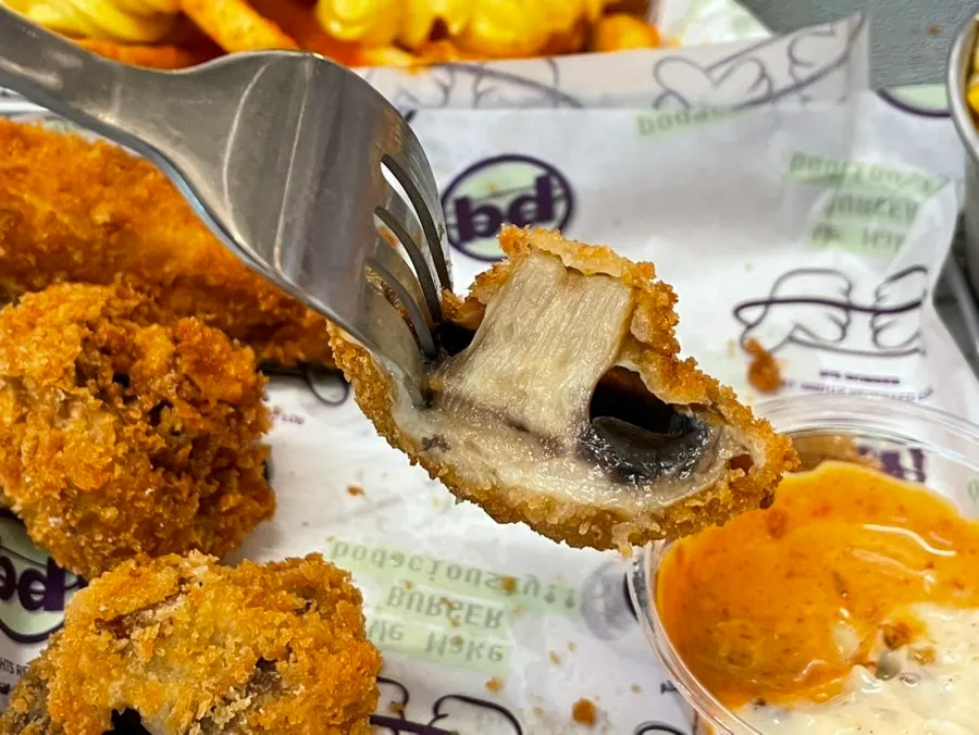 Crispy fried mushroom fritters