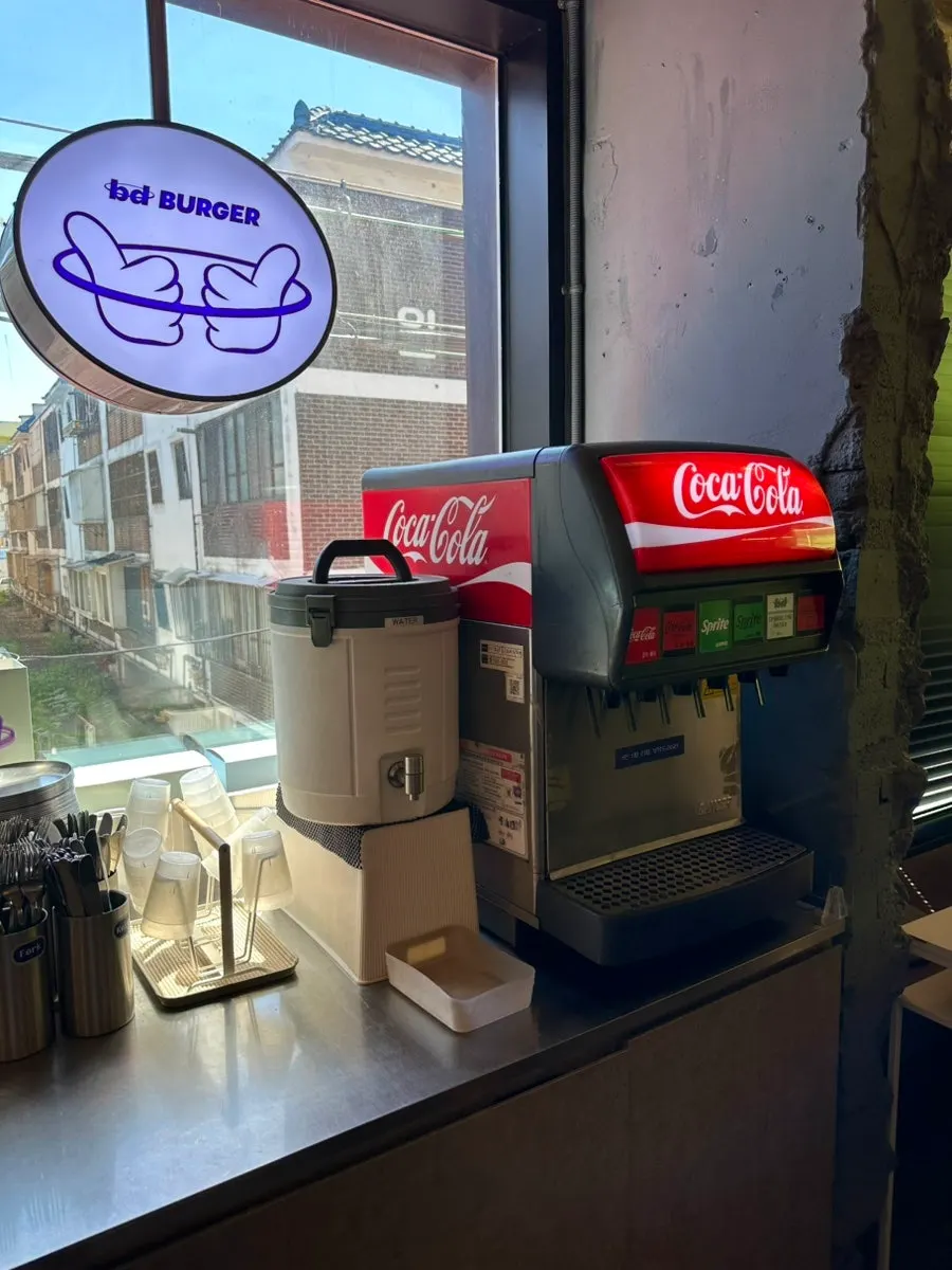 Ketchup dispenser and disposables at the self-bar