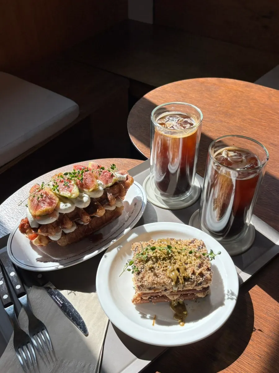 Coffee bean guide and figurine café decor