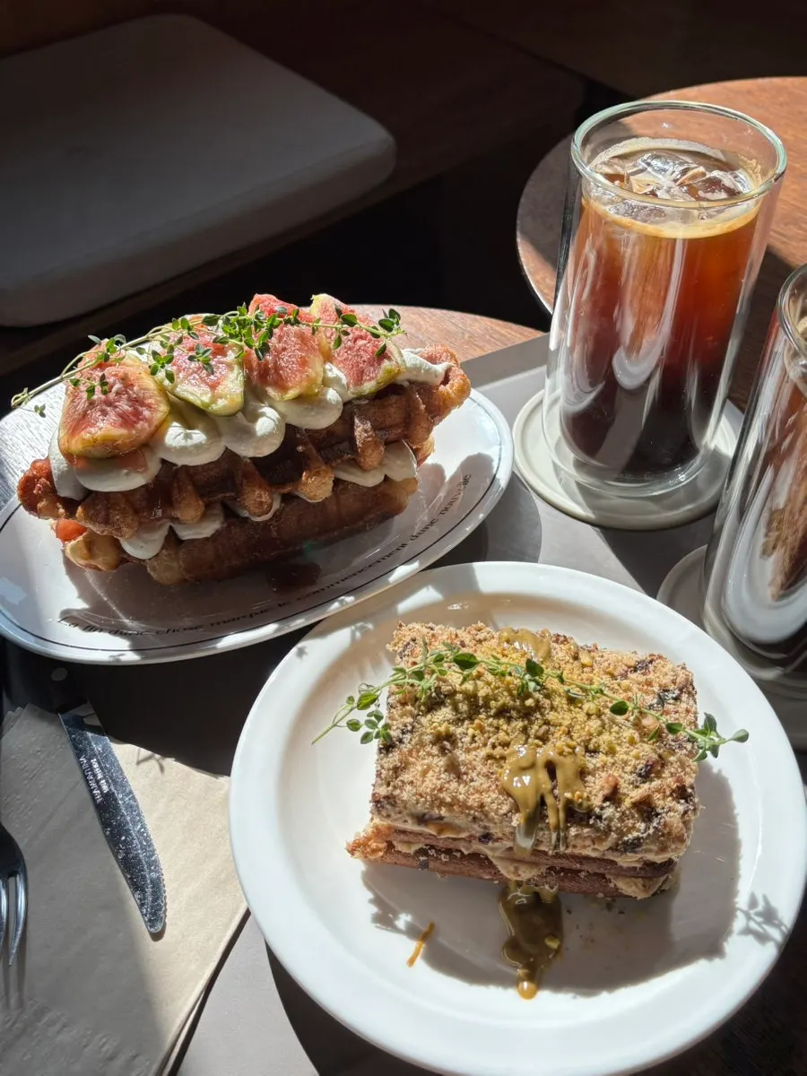 Café desserts in natural light at Seongsu