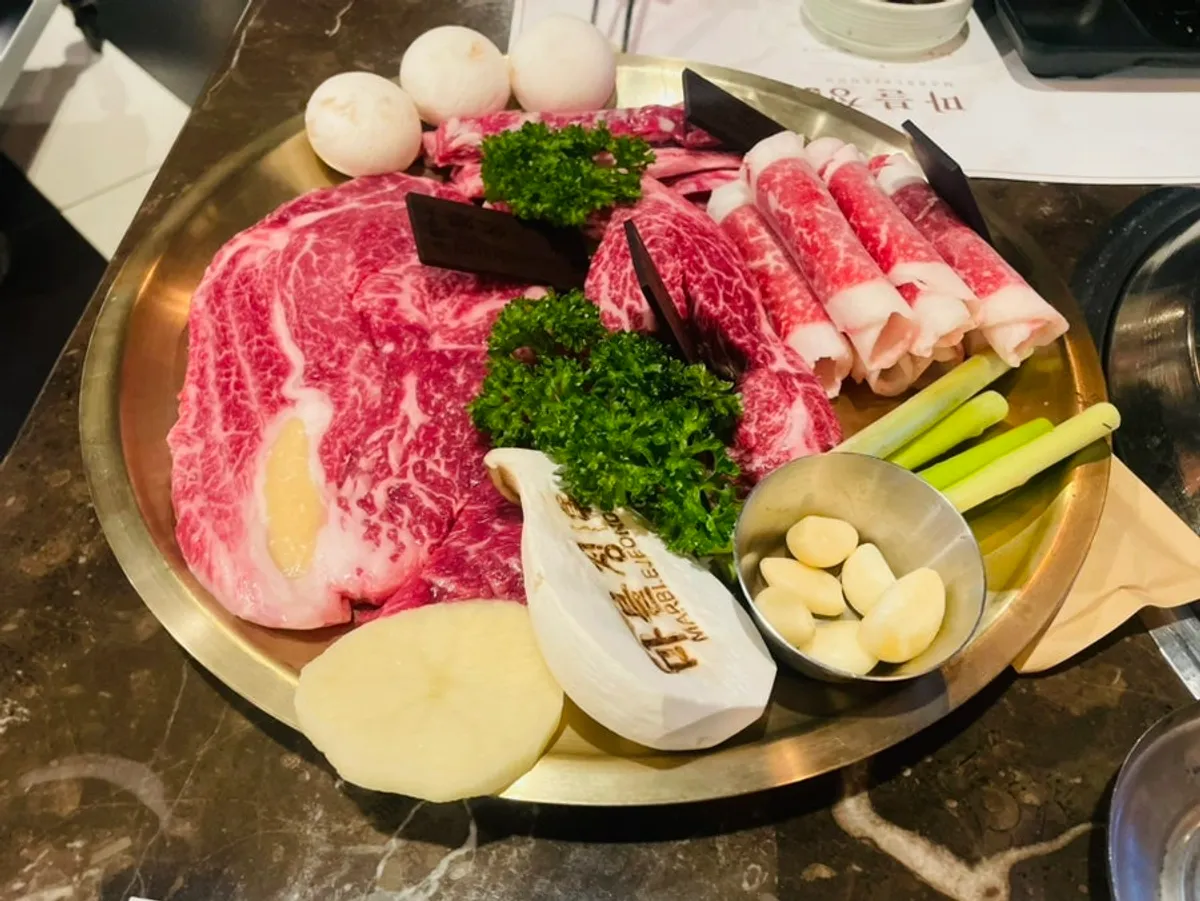 Beautifully plated Korean Beef Special Course