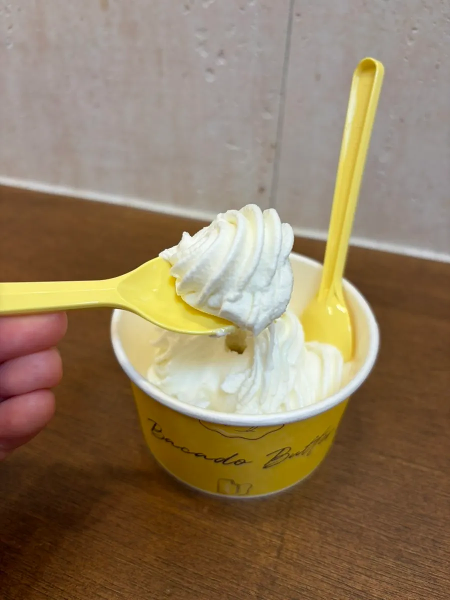 A clean, plain scoop of coconut ice cream