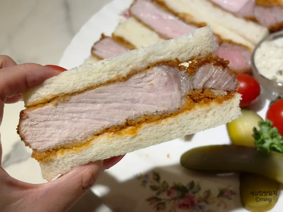 Cross-section of the loin katsu sando