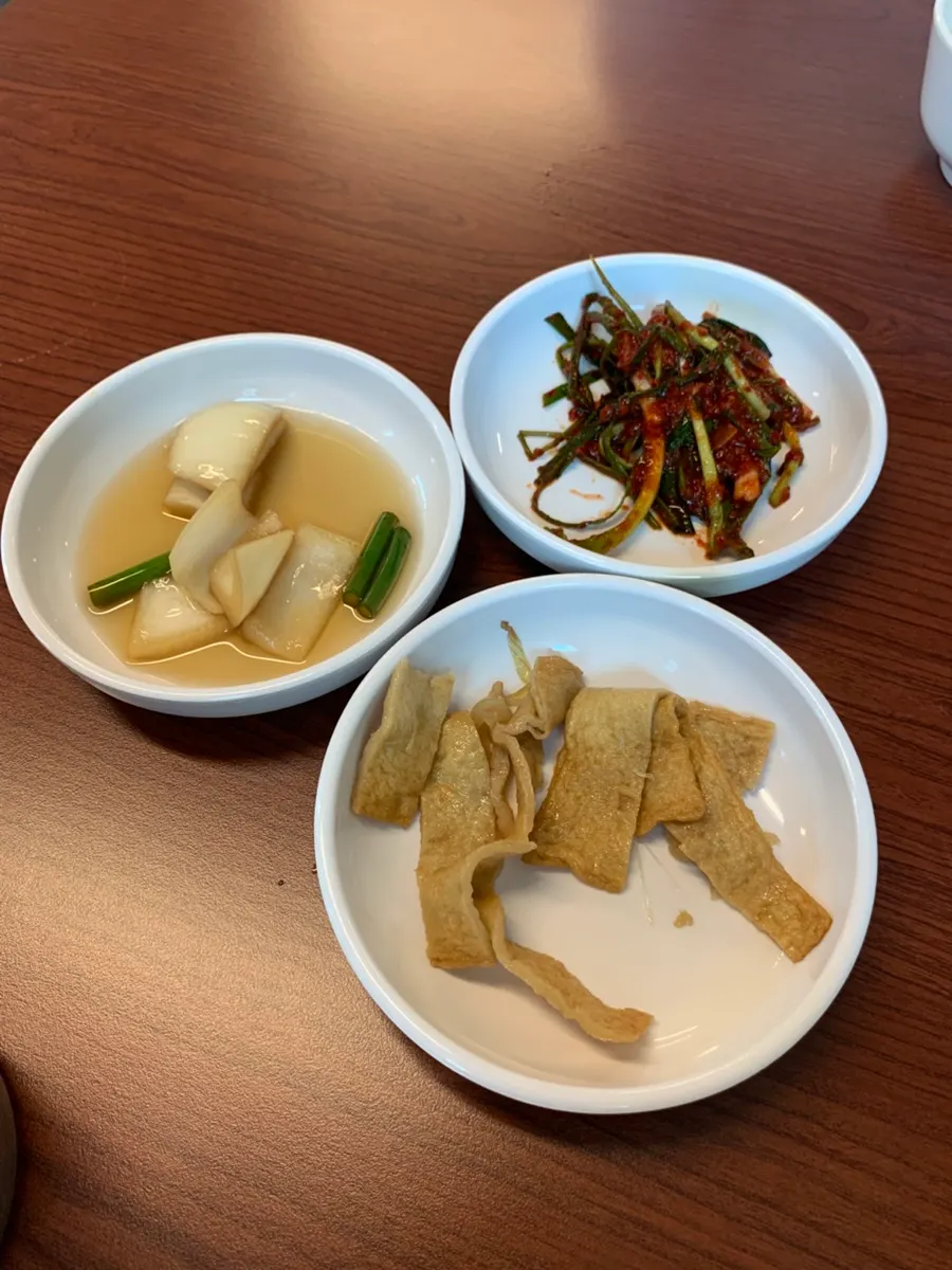 파김치와 어묵, 양파장아찌 밑반찬