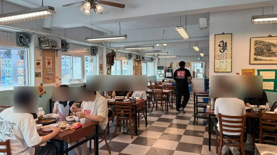 Restaurant interior with spacious tables